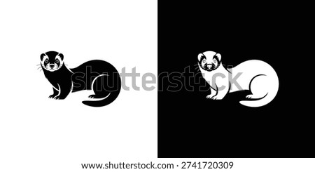 Black and white ferret on contrasting backgrounds animal Foto d'archivio © 