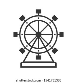 Black and white ferris wheel illustration 