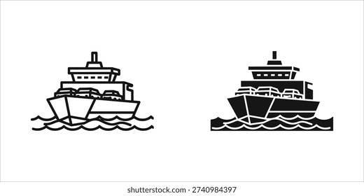 Black and white ferryboat side by side ship transport