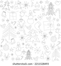 black and white festive winter pattern holidays vector