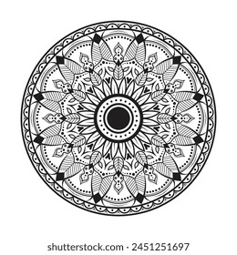 Black and white Figure mandala for coloring