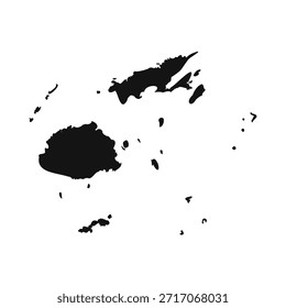 Blanco y negro Fiji Mapa simple