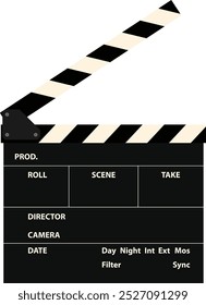 Black and white Film maker, movie maker board, clapperboard icon, vector art production, film slate or maker action