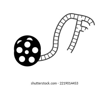 Black and white film reel, mounting film reel, reel to reel icon vector Retro Icon    and F letter icon generator.