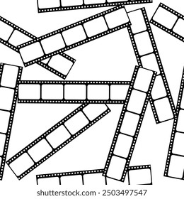 black and white Film strip vector cartoon seamless pattern background for wallpaper, wrapping, packing, and backdrop
