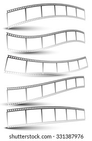 Black and white film strips, film tapes