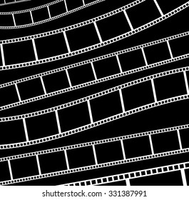 Black and white film strips, film tapes