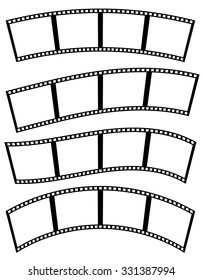 Black and white film strips, film tapes