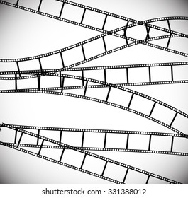Black and white film strips, film tapes