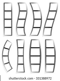 Black and white film strips, film tapes