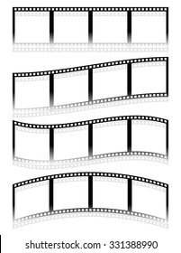 Black and white film strips, film tapes