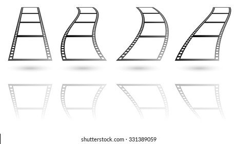 Black and white film strips, film tapes