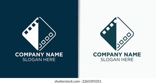 black and white films logo vector, cinema logo design template