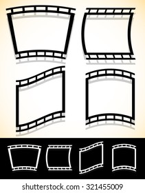 Black and white filmstrip, photo strip vector graphics.