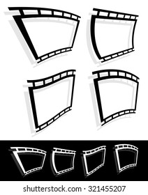 Black and white filmstrip, photo strip vector graphics.