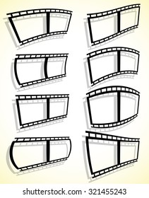 Black and white filmstrip, photo strip vector graphics.