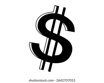 Black and White Financial Icons Set, Savings and financial increase, showing a dollar sign, a piggy bank, and a rising graph, investment, savings, piggy bank, financial, growth, increase, success, mon