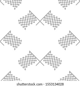 Black and white finish flags or race  symbol isolated on white background. Seamless sports pattern. Vector illustration for wrapper, wallpaper and fabric