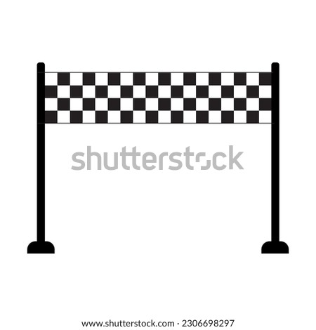Black and white finish line. Checkered flag vector icon. Checkered racing flag