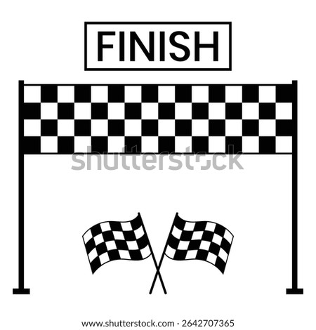 Black and white finish line. Checkered flag vector icon. Race flag icon, Checkered racing flag. Race Flag design Illustration Vector. 