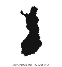 Mapa simples de Finlândia para preto e branco