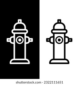 Schwarz-Weiß-Hydranten-Symbol, Vektorgrafik-Logo-Vorlage