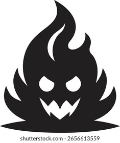 Black and White Fire Icon design