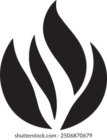 A black and white fire vector image, suitable for multipurpose use. The image is clean and minimalistic, making it versatile for various applications such as logos, icons, or graphic designs.