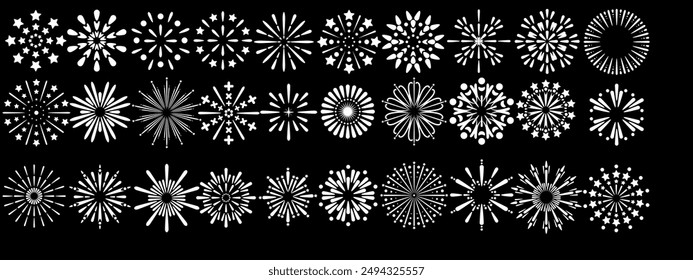 Black and white firework asset