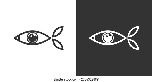 black and white fish icon