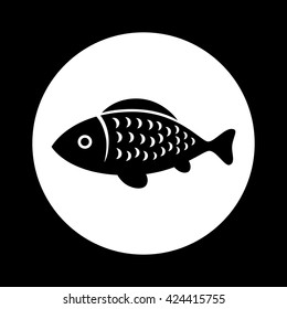 Black and white fish icon 