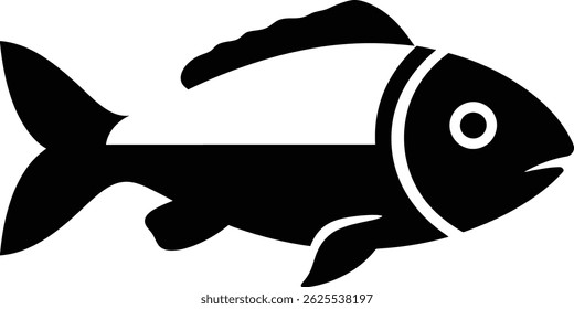 Black and White Fish Line Art Illustration Minimal Vector Design for Seafood and Marine Themes

