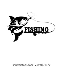 Das schwarz-weiße Fisch-Logo eignet sich für die Fischlogos