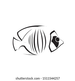 black and white fish logo vector