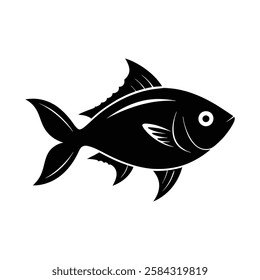 Black and White Fish Silhouette Vector