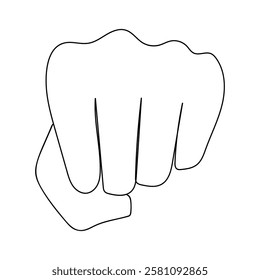 Black and White Fist Hand Sketch