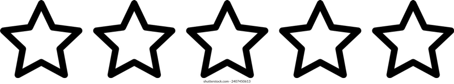 Schwarz-Weiß-Symbol 5 0 Sterne Symbol Produktqualitätsbewertung Symbol. Vektorbild.