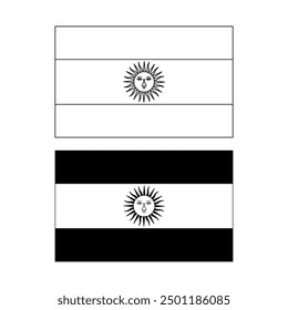 black white Flag of Argentina icon set