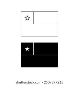 black white flag of chile icon
