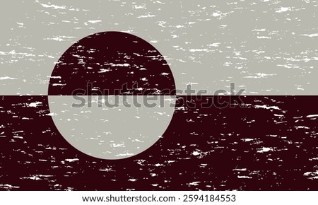 Black and white flag of Greenland with grunge effect, Greenlandic flag. Vector illustration, EPS 10