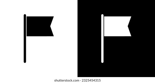 Black and white flag. Mark location. Flag vector icon. Marker illustration.
