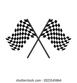 Black and white flag.  Racing flag, football (soccer), isolated on white, vector illustration. Vector illustration, color editable isolated on blank background. 