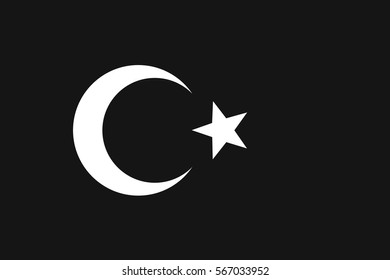 Black and white flag of Turkey