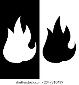 black and white flame icon