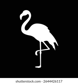 Black and white flamingo silhouette.