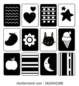 Black and white flash card with high contrast for baby vector