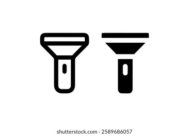 Black and white flashlight icon design Vector