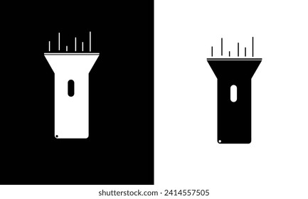 black and white flashlight icon for vactor 