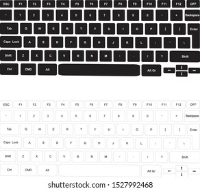 black and white flat design keyboard vector.eps