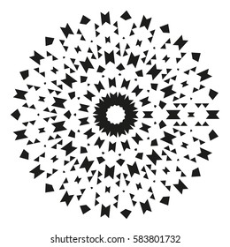 Black and White Flat Geometric Decoration Ornament. Abstract Background Element. Bohemian Style. Vector